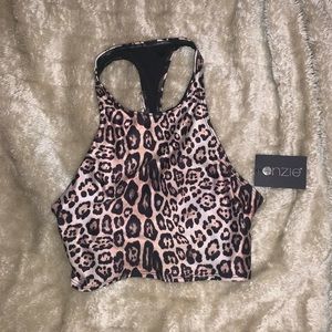 Onzie leopard bra crop top